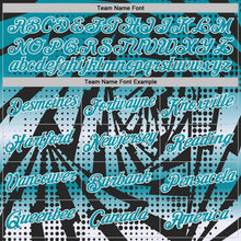 Load image into Gallery viewer, Custom Black Teal-White Lightning Gradient Dot Performance T-Shirt

