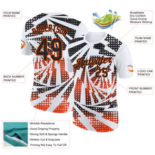Load image into Gallery viewer, Custom White Black-Orange Lightning Gradient Dot Performance T-Shirt
