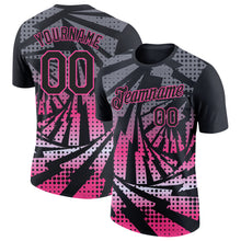 Laden Sie das Bild in den Galerie-Viewer, Custom Black White-Pink Lightning Gradient Dot Performance T-Shirt
