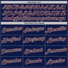 Load image into Gallery viewer, Custom Maroon Navy-Cream Geometric V-Lines Color Block Performance T-Shirt
