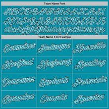Load image into Gallery viewer, Custom Teal Black-White Geometric V-Lines Color Block Performance T-Shirt
