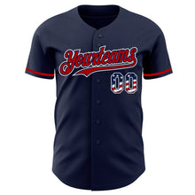 Laden Sie das Bild in den Galerie-Viewer, Custom Navy USA Flag White-Red Authentic Baseball Jersey
