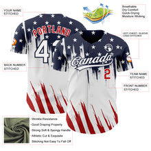 Laden Sie das Bild in den Galerie-Viewer, Custom Navy Red-White USA American Flag Authentic Baseball Jersey
