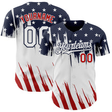 Laden Sie das Bild in den Galerie-Viewer, Custom Navy Red-White USA American Flag Authentic Baseball Jersey
