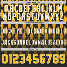 Load image into Gallery viewer, Custom Black Gold-White Authentic Geometric Pixel Grid Fade Football Jersey
