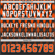 Load image into Gallery viewer, Custom Black Orange-White Authentic Geometric Pixel Grid Fade Football Jersey
