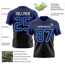 Charger l'image dans la galerie, Custom Black Royal-White Authentic Geometric Pixel Grid Fade Football Jersey
