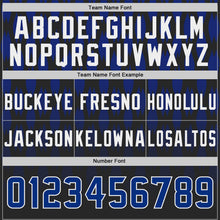 Charger l'image dans la galerie, Custom Black Royal-White Authentic Geometric Pixel Grid Fade Football Jersey
