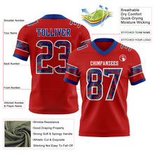 Laden Sie das Bild in den Galerie-Viewer, Custom Red Camo White-Royal Authentic Digital Camouflage Panel Football Jersey
