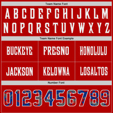 Laden Sie das Bild in den Galerie-Viewer, Custom Red Camo White-Royal Authentic Digital Camouflage Panel Football Jersey
