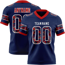 Laden Sie das Bild in den Galerie-Viewer, Custom Navy Camo White-Red Authentic Digital Camouflage Panel Football Jersey
