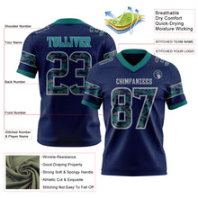 Laden Sie das Bild in den Galerie-Viewer, Custom Navy Camo Gray-Teal Authentic Digital Camouflage Panel Football Jersey
