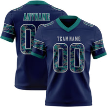 Laden Sie das Bild in den Galerie-Viewer, Custom Navy Camo Gray-Teal Authentic Digital Camouflage Panel Football Jersey
