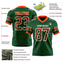 Load image into Gallery viewer, Custom Green Camo White-Orange Authentic Digital Camouflage Panel Football Jersey
