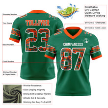 Charger l'image dans la galerie, Custom Kelly Green Camo White-Orange Authentic Digital Camouflage Panel Football Jersey

