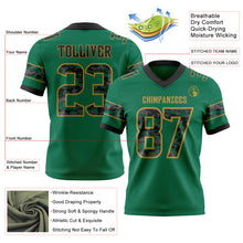 Загрузить изображение в средство просмотра галереи, Custom Kelly Green Camo Old Gold-Black Authentic Digital Camouflage Panel Football Jersey
