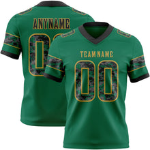 Загрузить изображение в средство просмотра галереи, Custom Kelly Green Camo Old Gold-Black Authentic Digital Camouflage Panel Football Jersey
