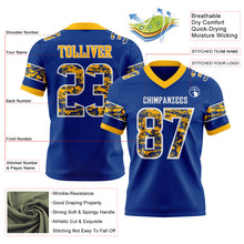 Load image into Gallery viewer, Custom Royal Camo White-Gold Authentic Digital Camouflage Panel Football Jersey
