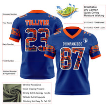 Load image into Gallery viewer, Custom Royal Camo White-Orange Authentic Digital Camouflage Panel Football Jersey
