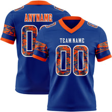 Load image into Gallery viewer, Custom Royal Camo White-Orange Authentic Digital Camouflage Panel Football Jersey
