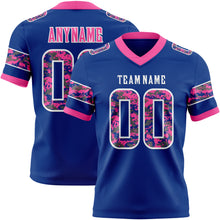 Laden Sie das Bild in den Galerie-Viewer, Custom Royal Camo White-Pink Authentic Digital Camouflage Panel Football Jersey
