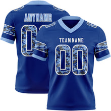 Charger l'image dans la galerie, Custom Royal Camo White-Light Blue Authentic Digital Camouflage Panel Football Jersey
