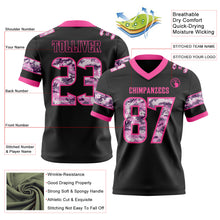 Load image into Gallery viewer, Custom Black Camo-Pink Authentic Digital Camouflage Panel Football Jersey
