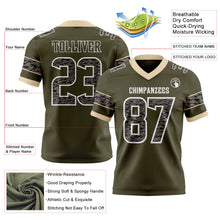 Laden Sie das Bild in den Galerie-Viewer, Custom Olive Camo White-City Cream Authentic Digital Camouflage Panel Football Jersey
