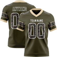Laden Sie das Bild in den Galerie-Viewer, Custom Olive Camo White-City Cream Authentic Digital Camouflage Panel Football Jersey
