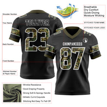 Laden Sie das Bild in den Galerie-Viewer, Custom Black Camo White-Olive Authentic Digital Camouflage Panel Football Jersey
