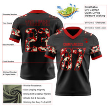 Load image into Gallery viewer, Custom Black Camo-Red Authentic Digital Camouflage Panel Football Jersey
