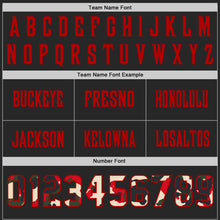 Load image into Gallery viewer, Custom Black Camo-Red Authentic Digital Camouflage Panel Football Jersey
