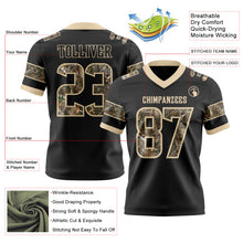 Load image into Gallery viewer, Custom Black Camo-City Cream Authentic Digital Camouflage Panel Football Jersey
