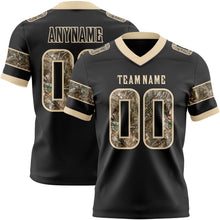Load image into Gallery viewer, Custom Black Camo-City Cream Authentic Digital Camouflage Panel Football Jersey

