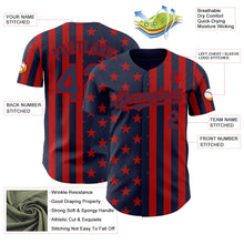Laden Sie das Bild in den Galerie-Viewer, Custom Navy-Red USA Flag Patriotic Split Stars and Stripes Authentic Baseball Jersey
