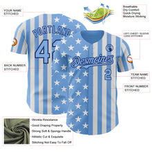 Laden Sie das Bild in den Galerie-Viewer, Custom Light Blue White-Royal USA Flag Patriotic Split Stars and Stripes Authentic Baseball Jersey
