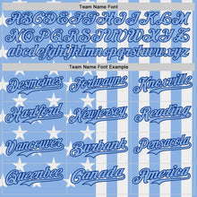 Laden Sie das Bild in den Galerie-Viewer, Custom Light Blue White-Royal USA Flag Patriotic Split Stars and Stripes Authentic Baseball Jersey
