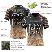 Load image into Gallery viewer, Custom Black USA Flag Camo-White Authentic Gradient Digital Camouflage Stars &amp; Stripes Raglan Sleeves Football Jersey
