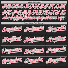 Laden Sie das Bild in den Galerie-Viewer, Custom Black USA Flag Camo White-Medium Pink Gradient Digital Camouflage Stars &amp; Stripes Two Tone Authentic Baseball Jersey

