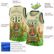 Load image into Gallery viewer, Custom Cream Kelly Green 3D Pattern Cartoon Tropical Hawaii Rainforest Authentic Basketball Jersey
