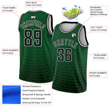 Load image into Gallery viewer, Custom Green Black-White Triangle Shapes Authentic City Edition Basketball Jersey
