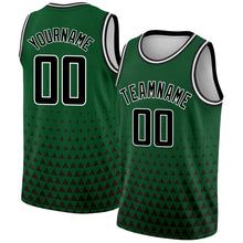 Laden Sie das Bild in den Galerie-Viewer, Custom Green Black-White Triangle Shapes Authentic City Edition Basketball Jersey
