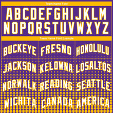 Laden Sie das Bild in den Galerie-Viewer, Custom Purple Gold-White Halftone Authentic City Edition Basketball Jersey

