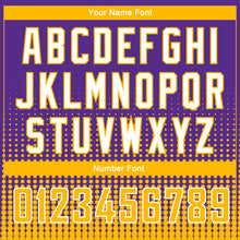 Laden Sie das Bild in den Galerie-Viewer, Custom Purple Gold-White Halftone Authentic City Edition Basketball Jersey
