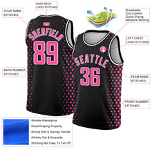 Laden Sie das Bild in den Galerie-Viewer, Custom Black Pink-White Halftone Authentic City Edition Basketball Jersey
