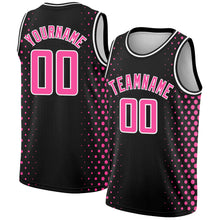 Laden Sie das Bild in den Galerie-Viewer, Custom Black Pink-White Halftone Authentic City Edition Basketball Jersey
