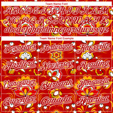Laden Sie das Bild in den Galerie-Viewer, Custom Red White 3D Pattern Design Northeast China Big Flower Authentic Baseball Jersey
