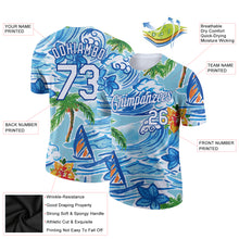 Laden Sie das Bild in den Galerie-Viewer, Custom White Royal 3D Pattern Design Beach Hawaii Palm Trees And Flowers Performance T-Shirt
