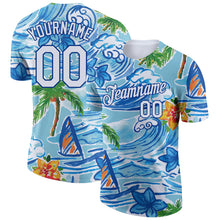 Загрузить изображение в средство просмотра галереи, Custom White Royal 3D Pattern Design Beach Hawaii Palm Trees And Flowers Performance T-Shirt
