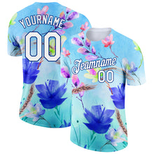Load image into Gallery viewer, Custom Lakes Blue White-Royal 3D Pattern Design Flowers Performance T-Shirt
